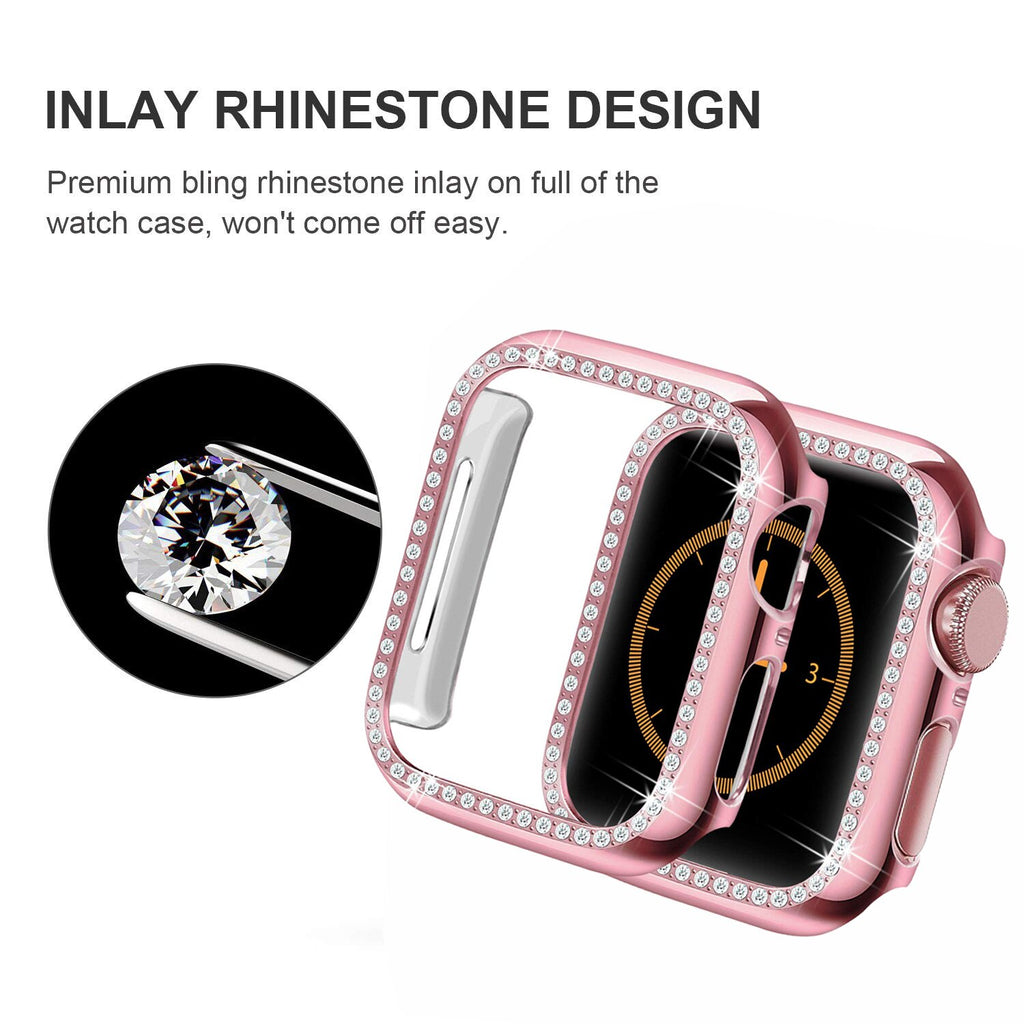 Diamond Band + case For Apple Watch 40mm 44mm 38mm 42mm iWatch series 5 4 3 2 1 bracelet apple watch stainless steel strap women