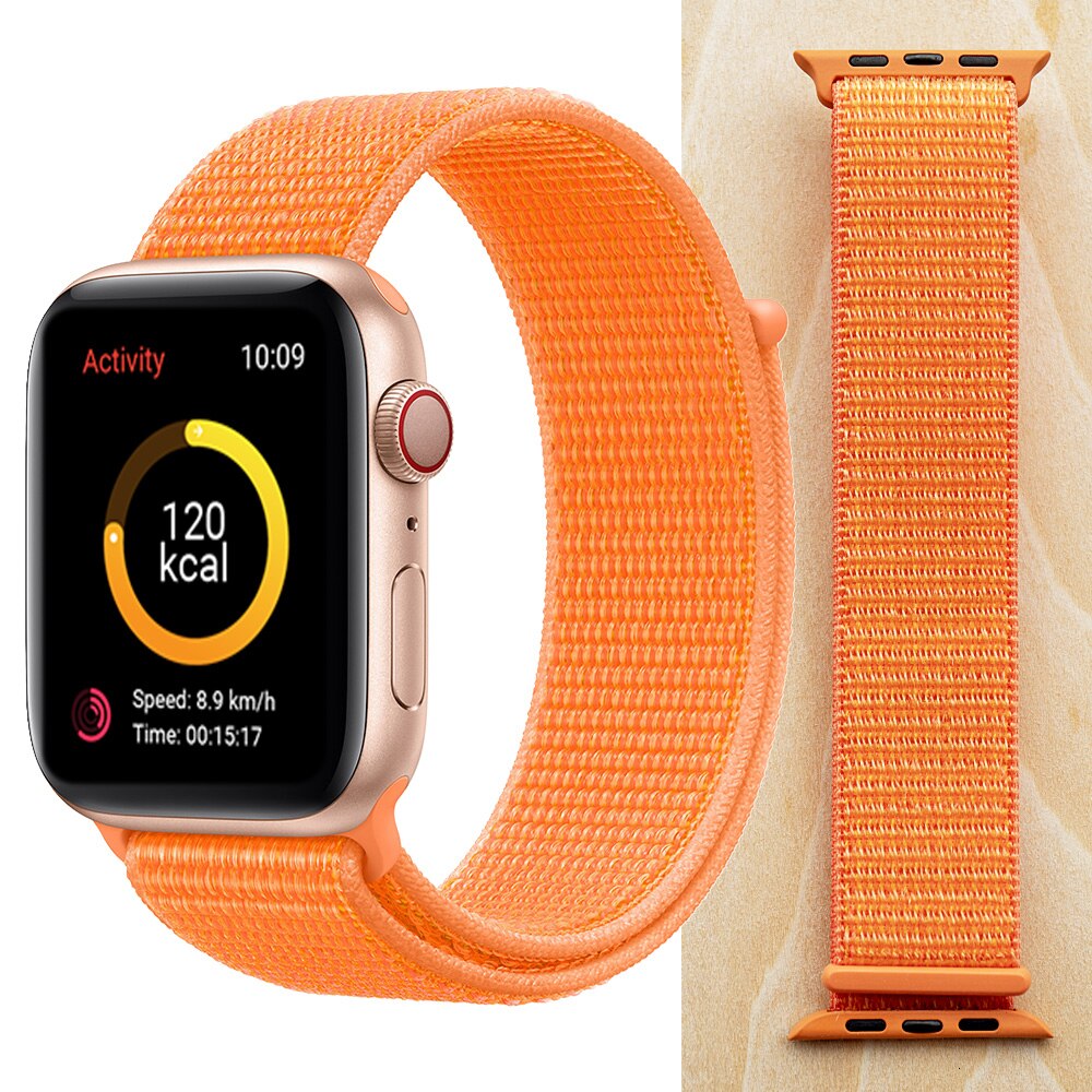 High Quality Nylon Sport Loop Replacment for Apple Watch band 44mm Series 5 4 3 2 1 Breathable Woven Strap 42mm iwatch 40mm 38mm