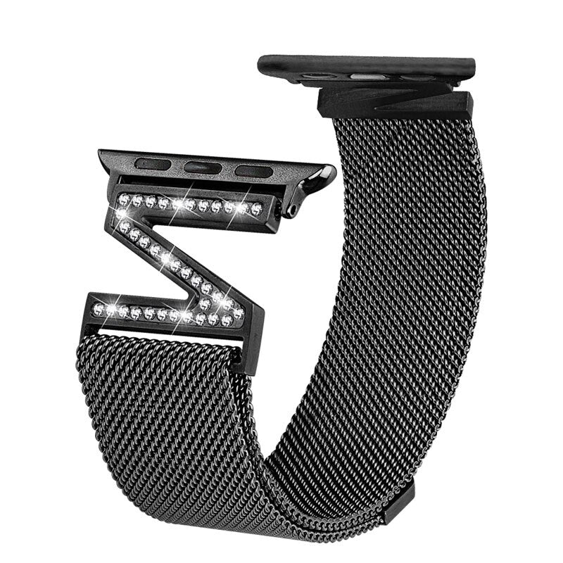 Milanese Loop Diamond Strap For Apple Watch Stainless Steel Bracelet
