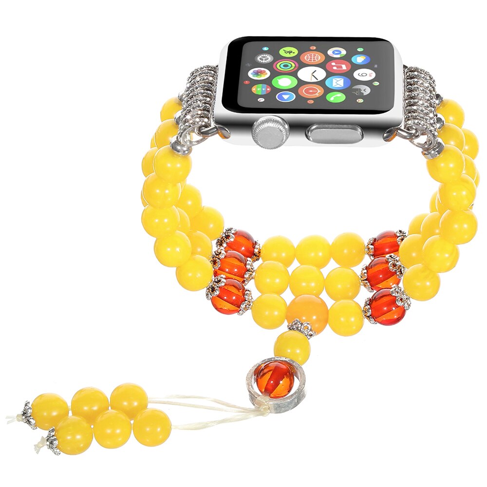 Bands for Apple Watch Band 38mm 40mm 42mm 44mm Beeswax Beaded Elastic Band for iWatch Series 5 4 3 2 1 Bracelet Straps for Women