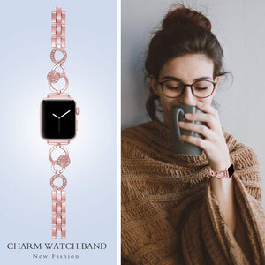 Diamond Stainless Steel Replacement Strap For Apple Watch Women Bracelet