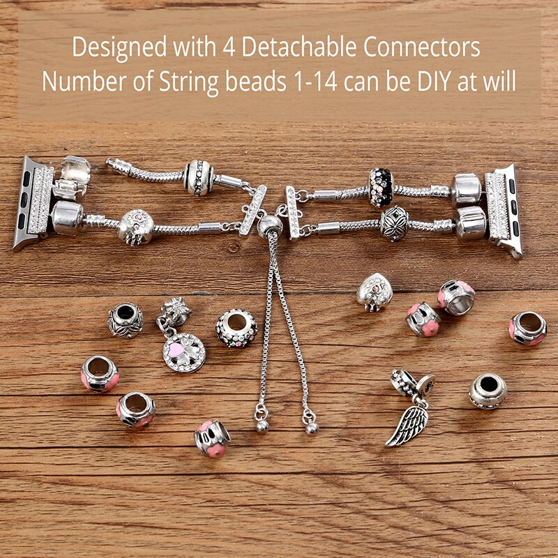 Diy Women Watch Strap For Apple Watch 5 4 Band 44mm Iwatch Bead Bands 42mm Accessories 40mm Series 3 2 Bracelet 38mm Watchband