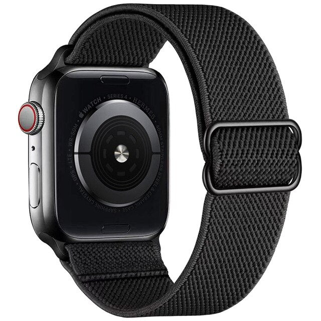 Adjustable Elastic Nylon solo Loop Strap for Apple watch band 44mm 40mm 38mm 42mm Scrunchie bracelet iWatch series 3 4 5 6 se
