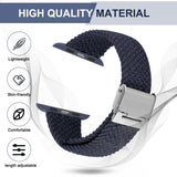 Adjustable elastic nylon Apple Watch Bands 44mm 40mm 38mm 42mm, iWatch Bands for Women Men, Adjustable Braided Solo Loop