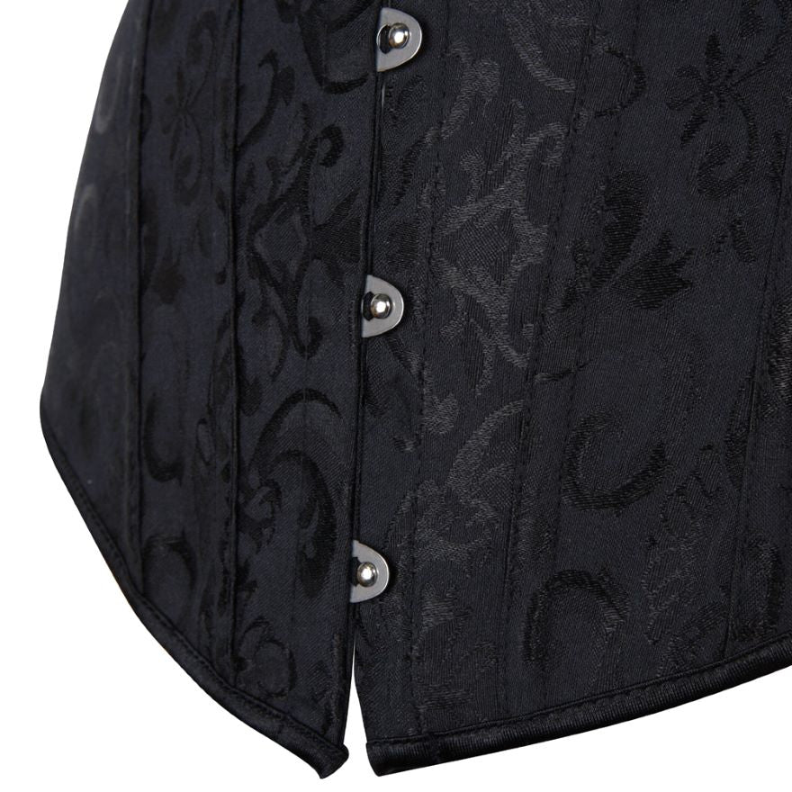 Women Gothic Sexy Satin Floral Overbust Corset Bustier Lingerie Body Shaper Waist Cincher Bridal Steel Boned Corset Top