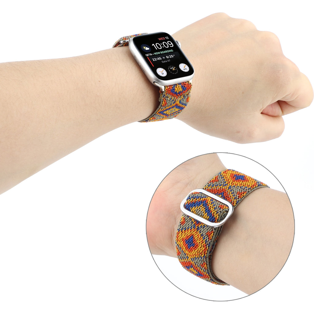 Nylon watch strap for Apple watch band 44mm 40mm 38mm 42mm adjustable nylon elastic strap For iwatch series 3 4 5 6 SE Bracelet