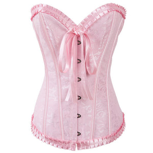 Overbust Corset Tops for Women Corsets and Bustiers Lingerie Sexy Floral Lace Overlay Vintage Slimming Clothing Plus Size