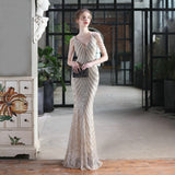 Women Beads Dress Gold Deep V Neck Sequin Evening Dress Sexy Party Maxi Dress