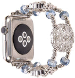 Metal elastic bracelet compatible Apple watch 44mm 42mm 40mm 38mm Replacement belt for iwatch 6 5 4 321SE Hand-beaded metal band