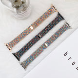 For Apple Watch 6 5 4 3 2 1 SE Women Style Watch Band Colored Five Beads Diamond Strap For iWatch 44mm 40mm 42mm 38mm Bracelet