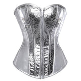 Women Sexy Faux Leather Overbust Corset Waist Cincher Burlesque Corset Bustier Party Fashion Corsets Lingerie Top Plus Size