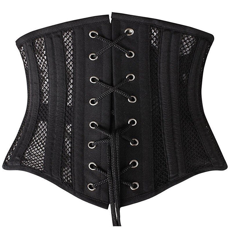 Underbust Corset Plus Size Women's Corsets Top Bustiers Waist Trainer Corselet Belly Sheath Breathable Mesh Slimming Belt