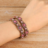 Elastic Beaded Watch Band for Apple iWatch Straps Series 5/4/3/2/1 Handmade Bracelet 38mm 42mm 40mm 44mm Band Woman Crystal Pink