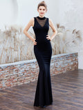 Elegant Beading Long Evening Dress Women Sofe Satin Backless Party Dress