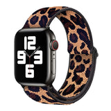 Braided Nylon Loop Elastic Buckle for Apple Watch Band 44mm40mm SE 65 Leopard Bracelet Strap on Smart iWatch Series 38mm42mm 432