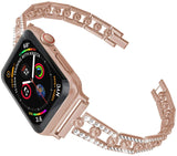 Apple Diamond One Bead Watchband SE 6/5/4/3/4/1 Stainless Steel Band 38mm 40mm / 42mm 44mm Universal Iwatch Wristband