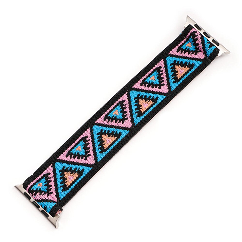 Bohemia Elastic Nylon Watch Strap for Apple Watch Band 42mm 44mm 38mm 40mm Scrunchie Solo Loop Bracelet for iwatch 6 SE 5 4 3