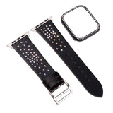 Diamond leather Bracelet strap+case for apple watch 4 44/40mm Protective Bumper Cover accessory For iWatch series 3 2 1 42/38mm