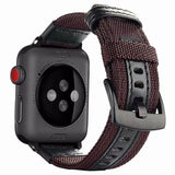 Nylon Leather Strap For Apple Watch Band 40mm 44mm 42mm 38mm Canvas Woven Wrist Bracelet Watchband for iwatch series 6 5 4 3 2 1