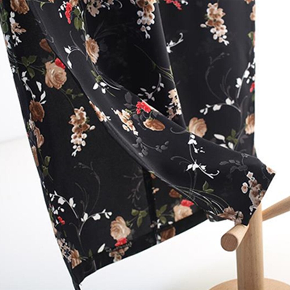 Women Floral Vintage Office Work Business Print Slim Hips-Wrapped Bodycon Pencil Skirt