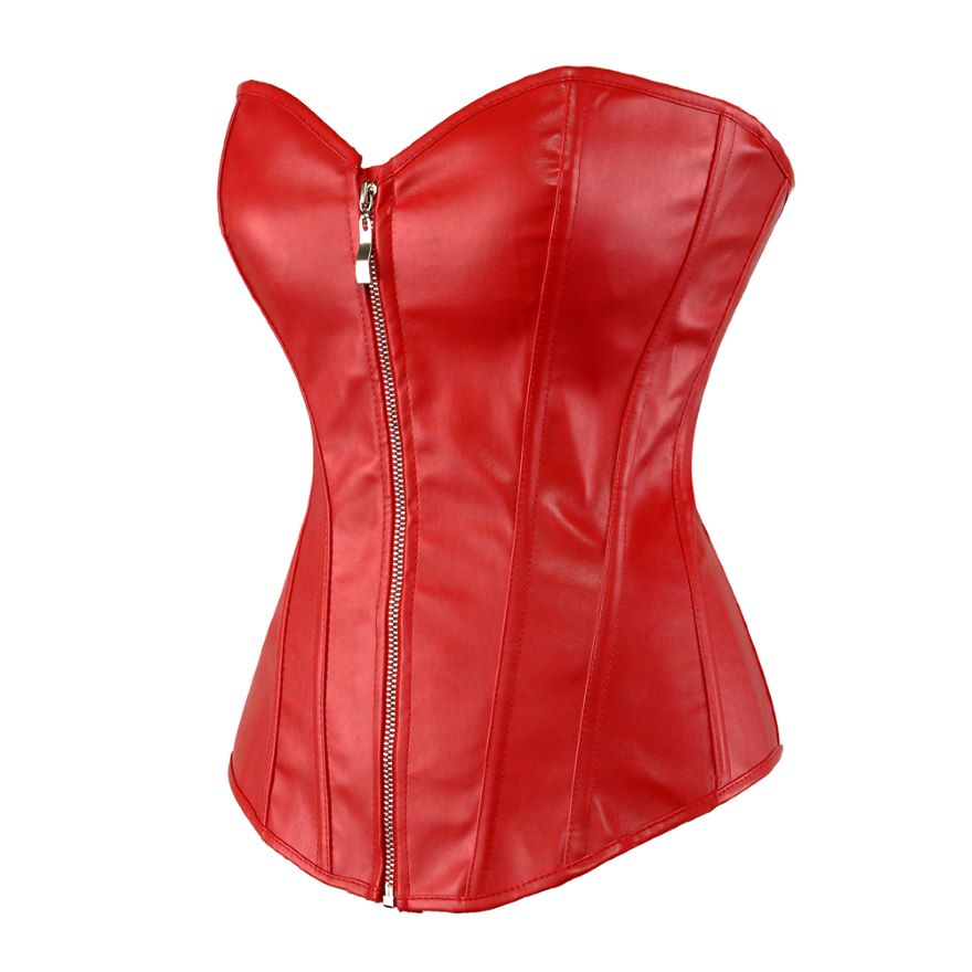 Women Sexy Faux Leather Overbust Corset  Waist Cincher Body Shaper Slim Burlesque Corset Bustier Lingerie Top Plus Size S-6XL