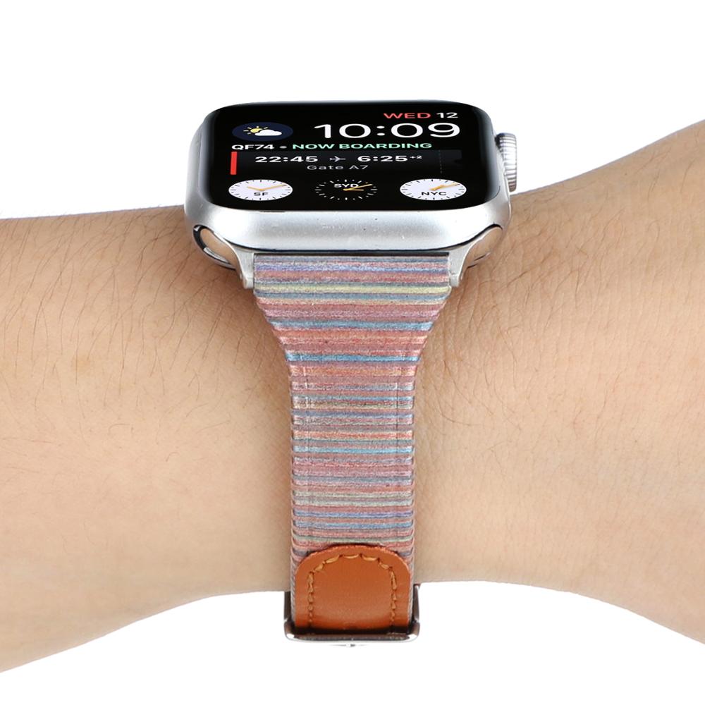 Band For Apple Watch Series 5/4/3/2/1 38mm 42mm 40mm 44mm Leather Breathable Bracelet wrist Strap Sport Loop for iwatch series