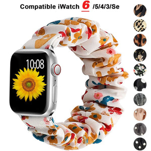 Scrunchie Strap for Apple watch band 44mm 40mm iWatch 42/38mm Elastic Nylon Solo Loop smart bracelet applewatch serie 5 43 SE 6