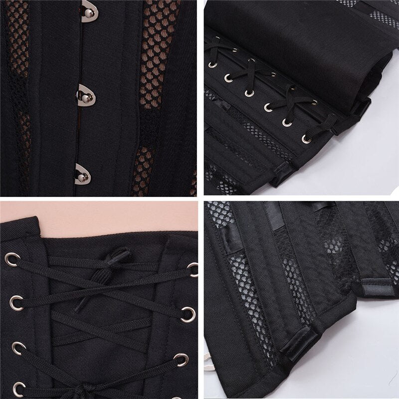 Underbust Corset Plus Size Women's Corsets Top Bustiers Waist Trainer Corselet Belly Sheath Breathable Mesh Slimming Belt