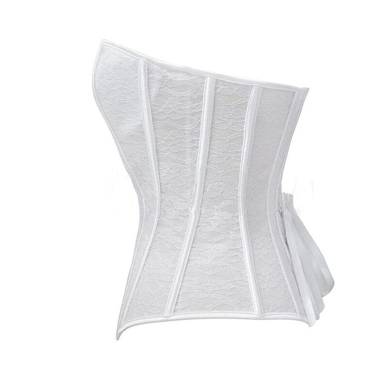 Women Corsets Bustiers Slim Sexy Corset Plus Size Transparent Floral Lace Body Shaper Overbust Corselet Black White Lingerie