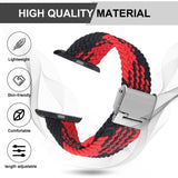 Adjustable elastic nylon Apple Watch Bands 44mm 40mm 38mm 42mm, iWatch Bands for Women Men, Adjustable Braided Solo Loop