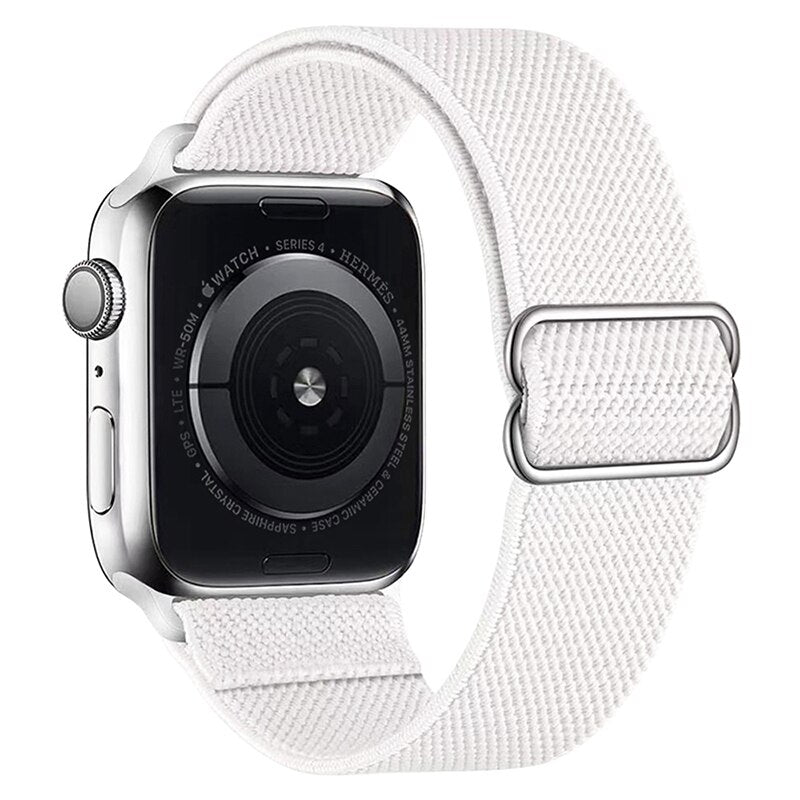 Adjustable Elastic Nylon solo Loop Strap for Apple watch band 44mm 40mm 38mm 42mm Scrunchie bracelet iWatch series 3 4 5 6 se