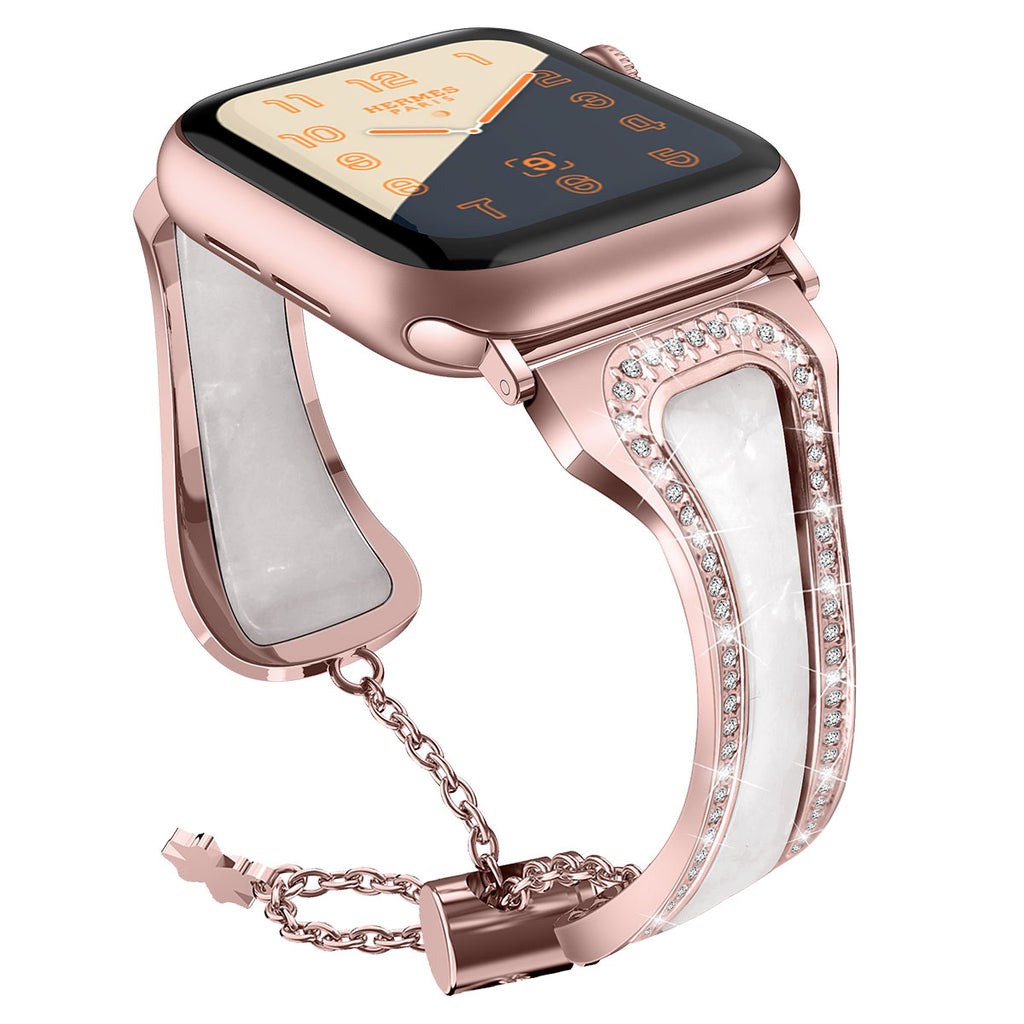 Diamond watch strap for apple watch 38 42 40 44 mm iWatch 5 4 band women Stainless Steel strap apple watch Series 3 2 Bracelet