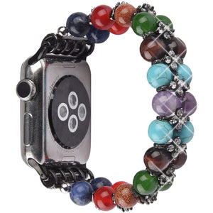 Women's Jewelry Strap For Apple Watch Band 6 5 4 40/44mm Diamond Stainless steel Agate Bracelet For iWatch Series 3 38/42mm Band