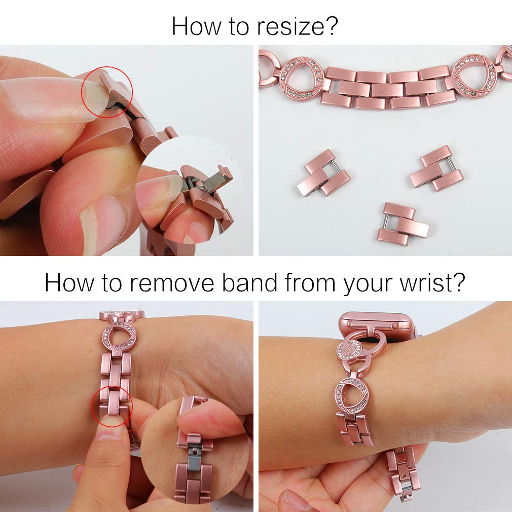 Diamond Stainless Steel Replacement Strap For Apple Watch Women Bracelet