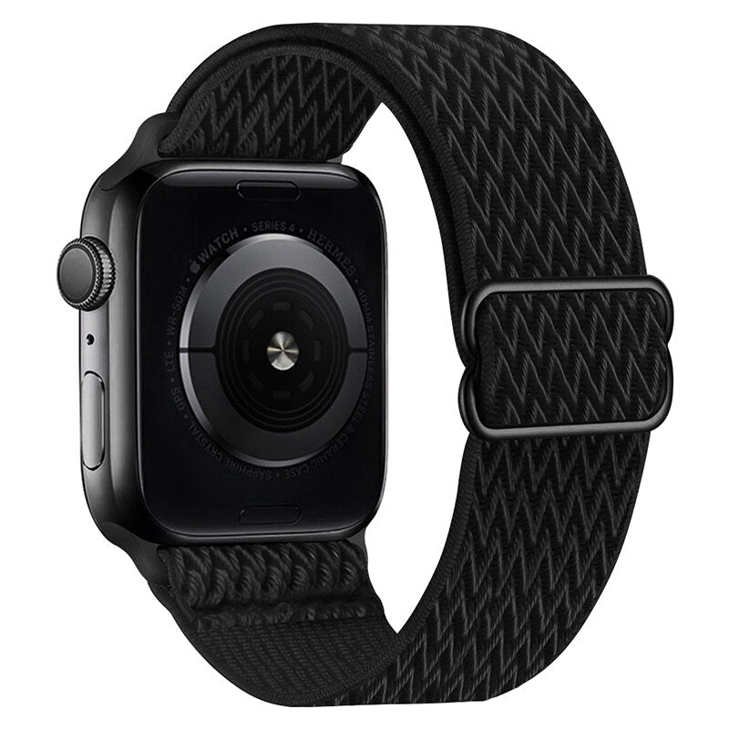 Adjustable Elastic Nylon solo Loop Strap for Apple watch band 44mm 40mm 38mm 42mm Scrunchie bracelet iWatch series 3 4 5 6 se