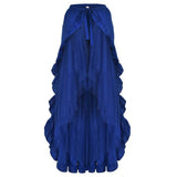Goth Maxi Long Women Steampunk Party Pleated Tulle Skirt Brown Blue Gothic Women Cosplay Wear