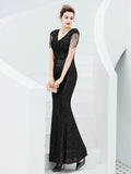 V-neck Sequins Evening Dress Women Elegant Beaded Long Evenning Party Dress Mermaid Formal Dresses