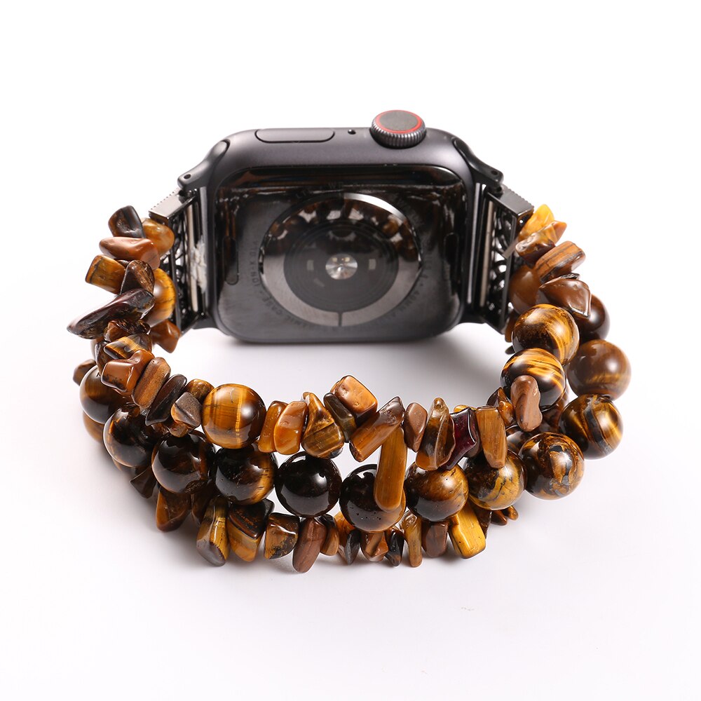 Luxury Bracelet for Apple Watch Band 40mm/38mm Women Girl Cute Handmade Fashion Elastic Beaded Straps for iWatch 5 42mm 44mm