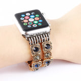 Elastic Beaded Watch Band for Apple iWatch Straps Series 5/4/3/2/1 Handmade Bracelet 38mm 42mm 40mm 44mm Band Woman Crystal Pink