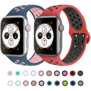 Band for Apple Watch 5 4 3 2 1 42MM 38MM soft Breathable strap Silicone Sports bands for Nike+ Iwatch series 5 4 3 40mm 44mm