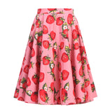 Autumn High Waist Skirt Cotton Womens Polka Dot Floral Print Vinatge Swing Pinup Rockabilly 50s Retro Vintage Party Skirts