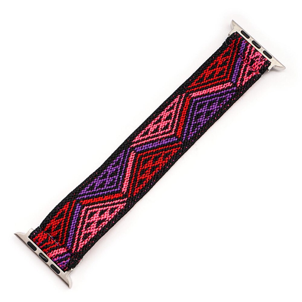 Bohemia Elastic Nylon Watch Strap for Apple Watch Band 42mm 44mm 38mm 40mm Scrunchie Solo Loop Bracelet for iwatch 6 SE 5 4 3