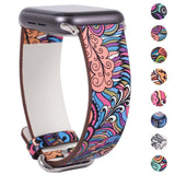 Band for apple watch 5 4/3/2/1 38MM 40MM Floral Paragraph Leather Replacement Strap for Apple iWatch Series 5 4/3/2/1 42 44MM