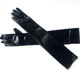 Stretch PU Leather Skinny Long Glove Punk Rock Hip Hop Jazz Disco Dance Gloves Shiny Metallic Mittens Cosplay Accessory