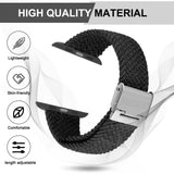 Adjustable Braided For Apple Watch iWatch Bands Series 40mm 44mm 38 40 6/SE/5/4/3 Solo Loop Stretchable Elastics Sport Wristband