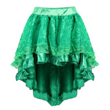Women Gothic Steampunk Asymmetrical Pleated High Low Dancing Skirt Irregular Ruffles Pirate Skirts Halloween Costumes Plus Size