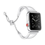 Diamond Stainless Steel Strap For Apple Watch Band 6 44/40mm 38/42mm iWatch Series Bands 6 SE 5 4 3 jewelry Womens Belt Bracelet
