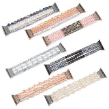 Bracelet For Apple Watch Se 44mm Strap Correa Woman Bling Pearl Beads Elastic Iwatch 3 Bands 38mm 40mm Wristband Accessories