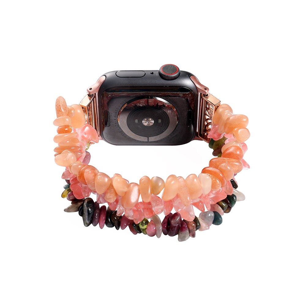 Luxury Bracelet for Apple Watch Band 40mm/38mm Women Girl Cute Handmade Fashion Elastic Beaded Straps for iWatch 5 42mm 44mm