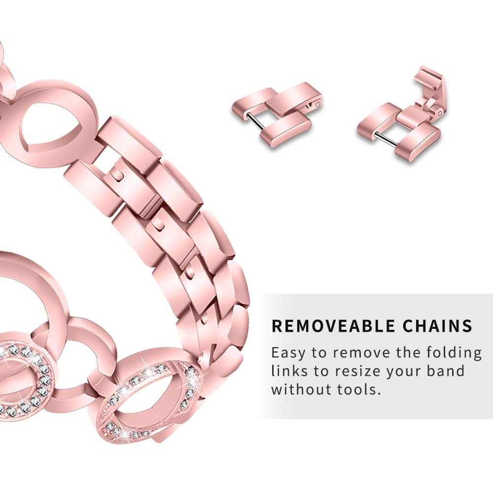 Diamond Stainless Steel Replacement Strap For Apple Watch Women Bracelet